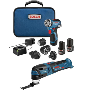 BOSCH GXL12V-270B22 12V Max 2-Tool Combo Kit with Chameleon Drill/Driver Featuring 5-In-1 Flexiclick® System and Starlock® Oscillating Multi-Tool