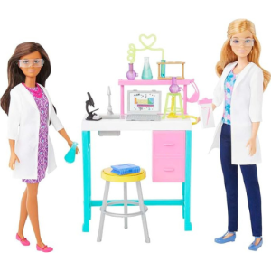 Barbie Science Lab Playset with 2 Dolls, Lab Bench and 10+ Accessories