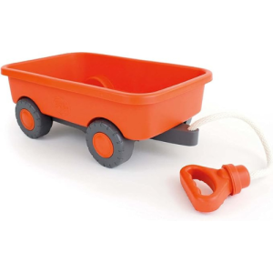 Green Toys Wagon, Orange - Pretend Play, Motor Skills, Kids Outdoor Toy Vehicle. No BPA, phthalates, PVC. Dishwasher Safe,