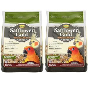 Higgins 2 Pack of Safflower Gold Natural Blend Conure and Cockatiel Food, 3 Pounds Each