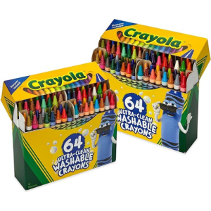 Crayola Washable Crayons - 64ct (2 Boxes), Bulk Crayons for Kids, Crayon Set, Coloring Book Crayons, Gifts for Kids & Toddlers