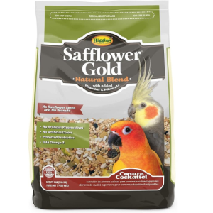 Higgins Safflower Gold Natural Food Mix for Conures & Cockatiels, 3lbs