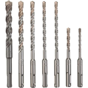 BOSCH HCK001 7 Piece Carbide-Tipped SDS-plus Rotary Hammer Drill Bit Set with Storage Case