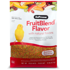 ZuPreem FruitBlend Flavor Pellets Bird Food for Very Small Birds, 10 lb - Daily Blend Made in USA for Canaries, Finches