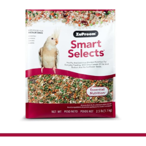 ZuPreem Smart Selects Bird Food for Medium Birds, 2.5 lb - Everyday Feeding for Cockatiels, Quakers, Lovebirds, Small Conures