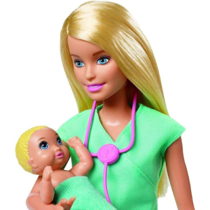 Barbie Careers Doll & Playset, Baby Doctor Theme with Blonde Fashion Doll, 2 Baby Dolls, Furniture & Accessories