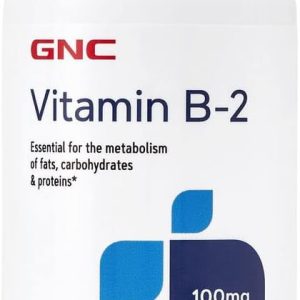 GNC Vitamin B-2 100mg, 100 Tablets, Metabolizes Fats, Carbohydrates and Protein