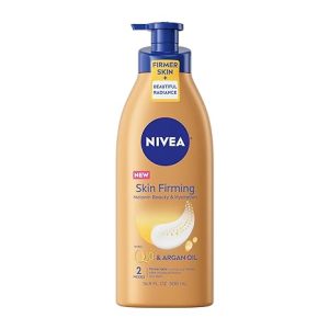 NIVEA Skin Firming Melanin Beauty and Hydration Body Lotion with Q10 and Argan Oil