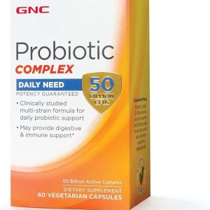 GNC Probiotic Complex Daily Need with 50 Billion CFUs, 60 Capsules, Daily Probiotic Support