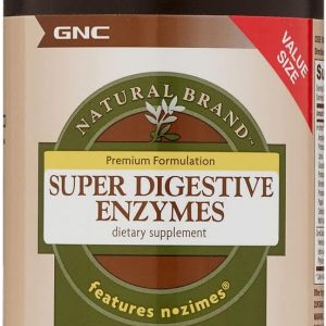 GNC Natural Brand Super Digestive Enzymes, 240 Capsules, Supports Protein, Carbohydrate and Fat Digestion