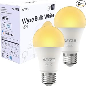 Wyze Bulb White, 800 Lumen, 90+CRI WiFi Tunable-White A19 Smart Light Bulb, Compatible with Alexa and Google Assistant, Two-Pack