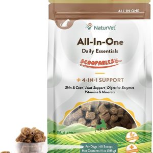 NaturVet Scoopables All-in-One Multivitamin for Dogs - Dog Vitamins and Supplements for Joint Support, Digestion, Skin & Coat Care & Immune - Hickory Smoked Bacon Flavor Vitamin Supplement | 11oz Bag