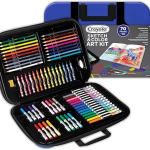 Crayola Sketch & Color (70pcs), Art Kit for Kids, Includes Coloring Kit, Art Case & Sketch Book, Gifts for Kids Ages 8+