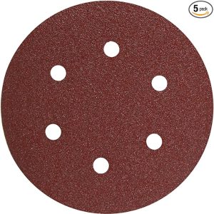 BOSCH SR6R060 5-Piece 60 Grit 6 In. 6 Hole Hook-And-Loop Sanding Discs