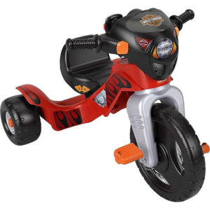 Fisher-Price Harley Davidson Toddler Tricycle Ride-On Preschool Toy, Lights & Sounds Trike with Adjustable Seat