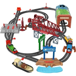 Thomas & Friends Toy Train Set Talking Thomas and Percy Motorized Engines with Track for Preschool Kids Ages 3+ Years