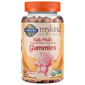 Garden of Life mykind Organics Kids Gummy Vitamins - Fruit - Certified Organic, Non-GMO & Vegan Complete Children's Multi - B12, C & D3 - Gluten, Soy & Dairy Free, 120 Real Fruit Chew Gummies