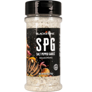 Blackstone 4229 Salt Pepper Garlic (SPG) Seasoning Cooking Chicken, Beef, Fries, Steak, Poultry, Vegetables or Sprinkling On All Foods, All Purpose Grill Flavorful Mix, BBQ Rub, 6.2 Oz, Multicolored