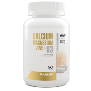 Maxler Calcium Magnesium Zinc Plus Vitamin D3 - Essential Minerals Supplement - Calcium 1000mg Magnesium 600mg Zinc 15mg Vitamin D3 600IU - Immune Support - 90 Calcium Magnesium Zinc D3 Tablets